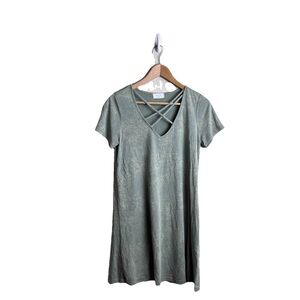 Sage The Label Shirt Dress Medium M Sage Green Short Sleeve Mini Women’s